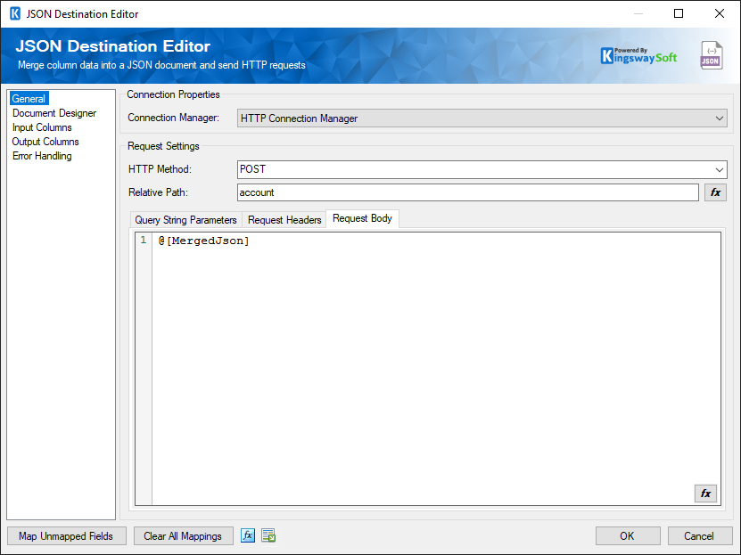 SSIS JSON Destination - HTTP